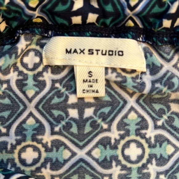 New Without Tags Max Studio Blue and Green VNeck Dress Size Small - Picture 10 of 12